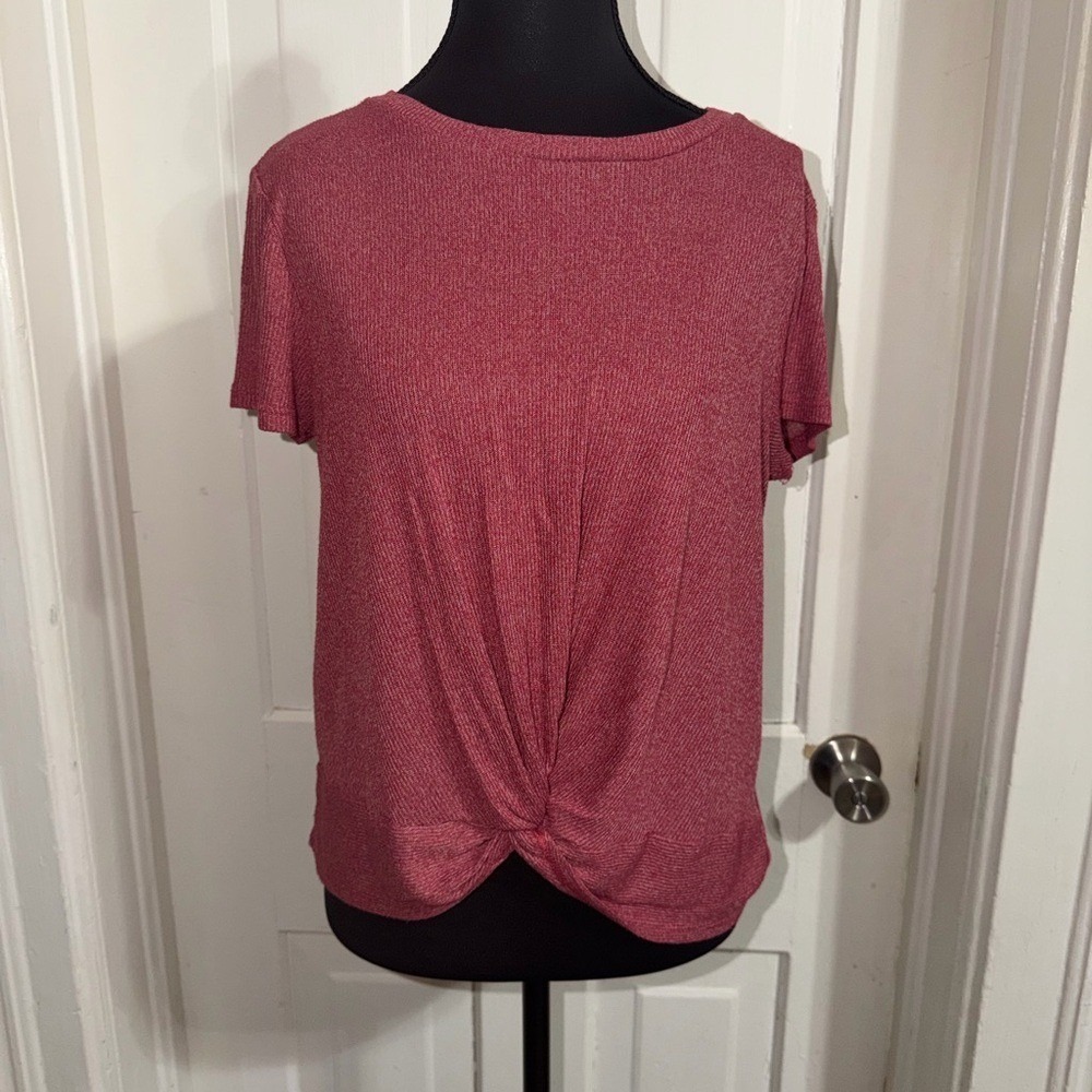 Women's size large shirt knot Pink Republic Short Sleeve Knotted Tee summer